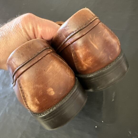 Bass Flex Loafers Men’s 10 Brown Leather Phillips Tassel Comfort Slip-on Y2K BP - Picture 5 of 11